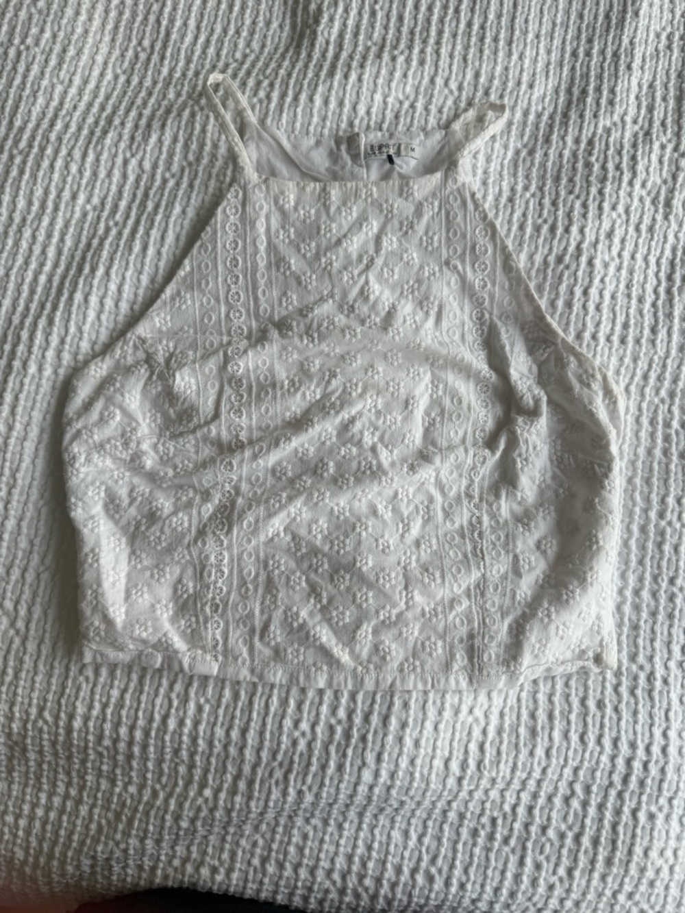 Esprit White Eyelet Halter Camisole